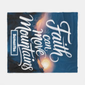 信仰はパーソナライズされた山をキリスト教に移すことができる フリースブランケット (正面(横))