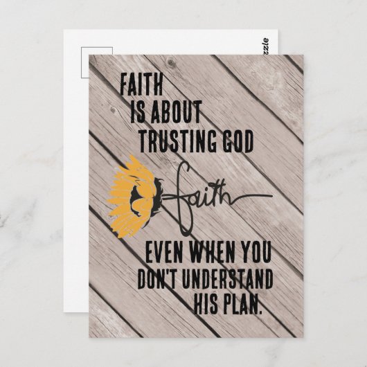 信仰は信頼する神の引用文 ポストカード (正面/裏面)