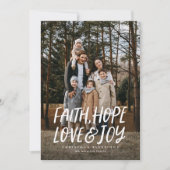 信仰は喜びを愛する宗教的なクリスマスの写真 シーズンカード (正面)