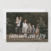 信仰は喜びを愛する宗教的なクリスマスの写真 シーズンカード (正面)