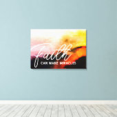 信仰は奇跡の崖のグランジ抽象芸術 キャンバスプリント (インサイチュ (ウッドフロア))