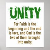 信仰は始まりである – 統一引用文 ポスター (正面)