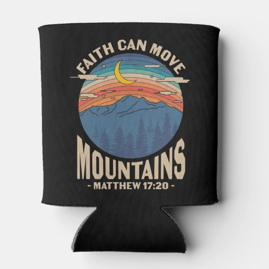 信仰は山のクリスチャンを動かすことができる 缶クーラー (裏面)