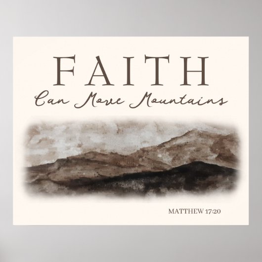 信仰は山のロッキーの風景を移動絵画可能 ポスター (正面)