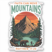 信仰は山の冒険クリスチャンを移動できる シール (正面)