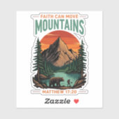 信仰は山の冒険クリスチャンを移動できる シール (シート)