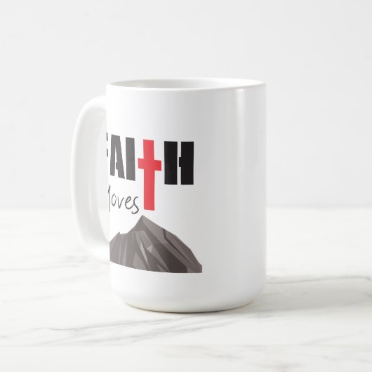 信仰は山の杯を運ぶ コーヒーマグカップ (正面左)