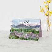 信仰は山の野生の虹彩宗教を移動することができる カード (黄色い花)