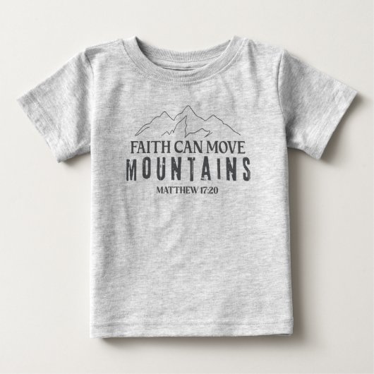 信仰は山をも動かす キリスト教 ベビーTシャツ (正面)