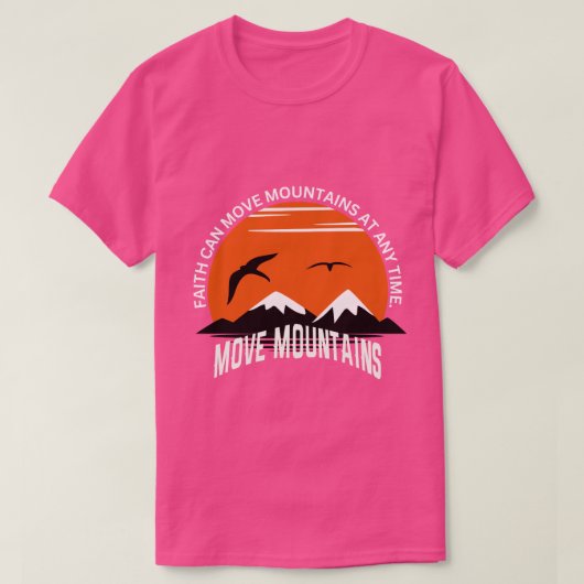 信仰は山をも動かす - サンセットセレニティエディション Tシャツ (デザイン正面)