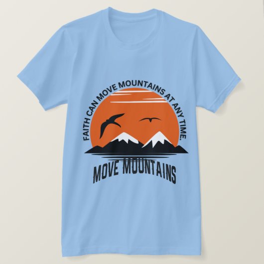 信仰は山をも動かす - サンセットセレニティエディション Tシャツ (デザイン正面)