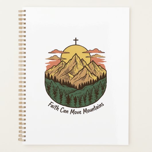 信仰は山をも動かす ヴィンテージ マウンテン Tシャツ (3 プランナー手帳 (正面)