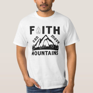 信仰は山をも動かす 聖書の言葉 Tシャツ