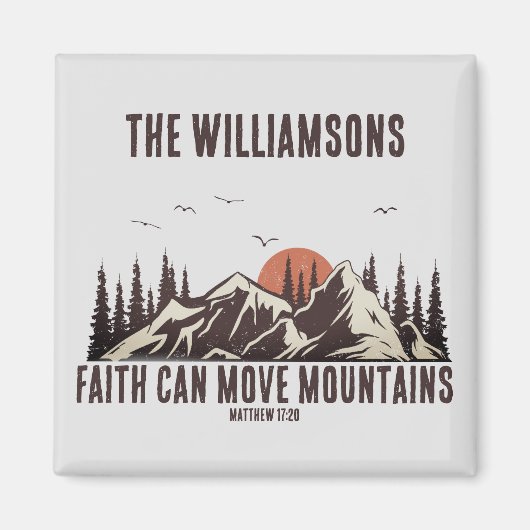 信仰は山を動かすことができるキリスト教の聖句 マグネット (正面)