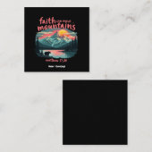 信仰は山を動かすことができるマタイ17:20聖書の聖句 スクエア名刺 (正面/裏面)