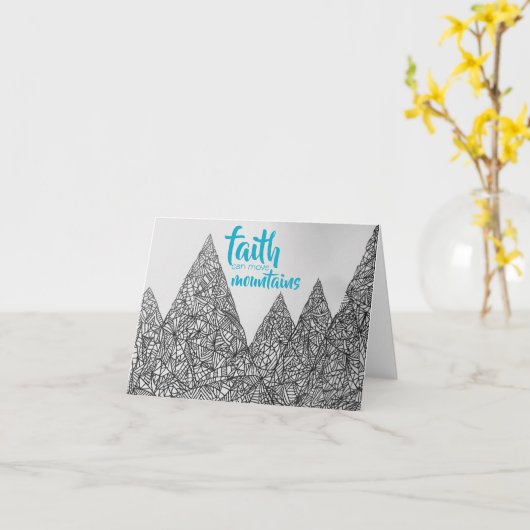 「信仰は山を動かすことができる」カード カード (黄色い花)