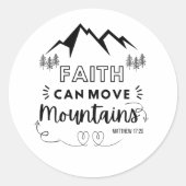"信仰は山を動かすことができる" Christian Bible Verse ラウンドシール (正面)