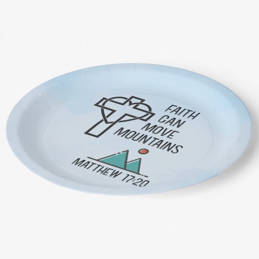 信仰は山を動かす キリスト教聖書の引用 ペーパープレート (アングル)