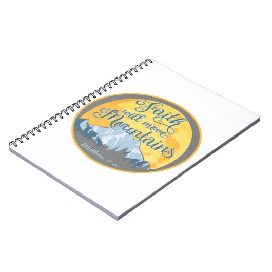 信仰は山を動かす クリスチャンデザイン ノートブック (左側)