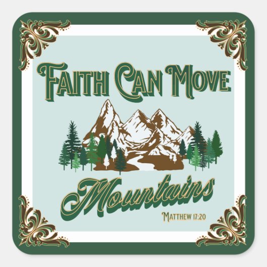 信仰は山を動かす スクエアシール (正面)
