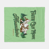 信仰は山を動かす フリースブランケット (正面(横))