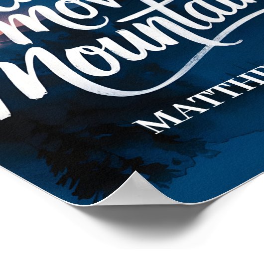 信仰は山を移動することができますクリスチャンウォールアートプリント ポスター (角)