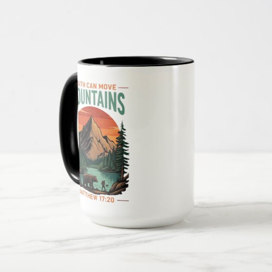 信仰は山を移動することができるアウトドアクリスチャン マグカップ (正面左)