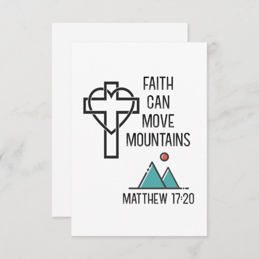 信仰は山を移動することができるキリスト教の聖書引用文 (正面/裏面)