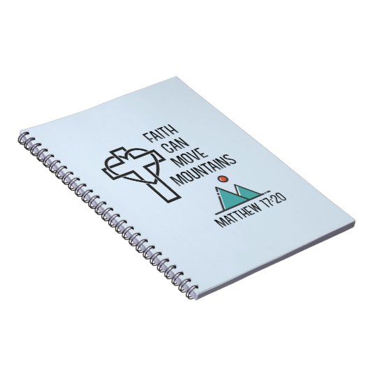 信仰は山を移動することができるキリスト教の聖書引用文 ノートブック (右側)