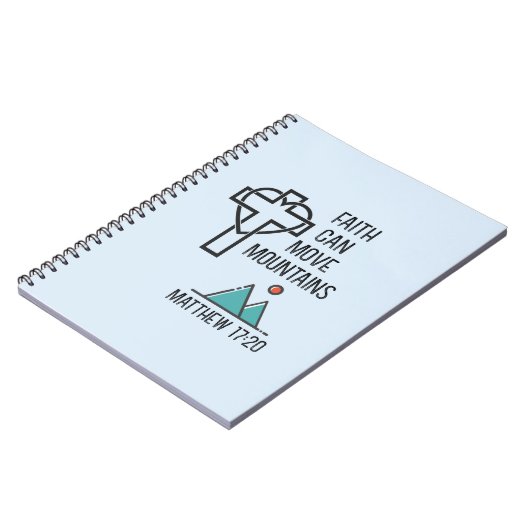 信仰は山を移動することができるキリスト教の聖書引用文 ノートブック (左側)