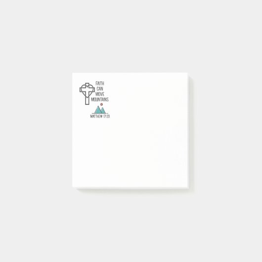 信仰は山を移動することができるキリスト教の聖書引用文 ポストイット (正面)