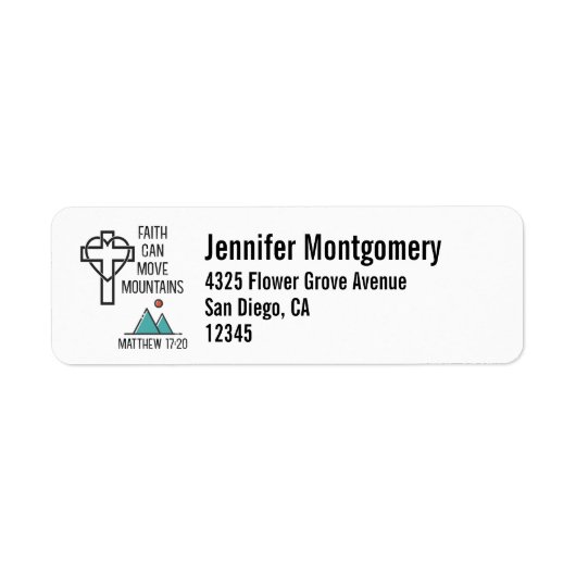 信仰は山を移動することができるキリスト教の聖書引用文 ラベル (正面)