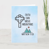 信仰は山を移動することができるキリスト教聖書的引用文 カード (正面)
