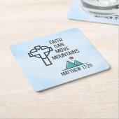 信仰は山を移動することができるキリスト教聖書的引用文 スクエアペーパーコースター (アングル)