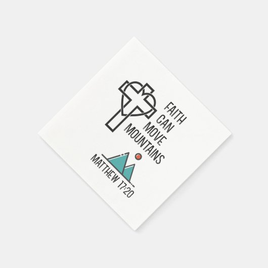 信仰は山を移動することができるキリスト教聖書的引用文 スタンダードカクテルナプキン (角)