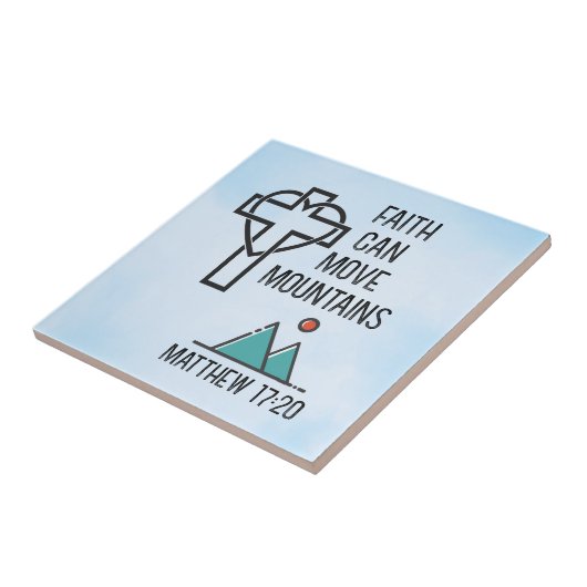 信仰は山を移動することができるキリスト教聖書的引用文 タイル (側面)