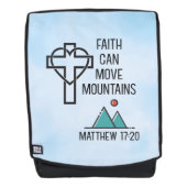 信仰は山を移動することができるキリスト教聖書的引用文 バックパック (正面)