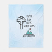 信仰は山を移動することができるキリスト教聖書的引用文 フリースブランケット (正面)