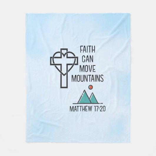 信仰は山を移動することができるキリスト教聖書的引用文 フリースブランケット (正面)
