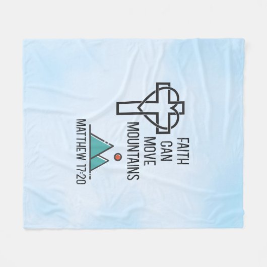 信仰は山を移動することができるキリスト教聖書的引用文 フリースブランケット (正面(横))