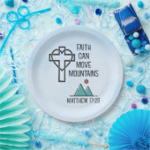 信仰は山を移動することができるキリスト教聖書的引用文 ペーパープレート (パーティー)