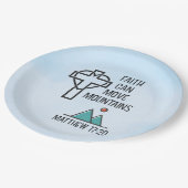 信仰は山を移動することができるキリスト教聖書的引用文 ペーパープレート (アングル)