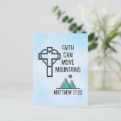 信仰は山を移動することができるキリスト教聖書的引用文 ポストカード (スタンド正面)