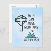 信仰は山を移動することができるキリスト教聖書的引用文 ポストカード (正面/裏面)