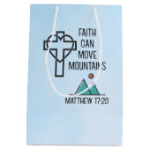 信仰は山を移動することができるキリスト教聖書的引用文 ミディアムペーパーバッグ (裏面)