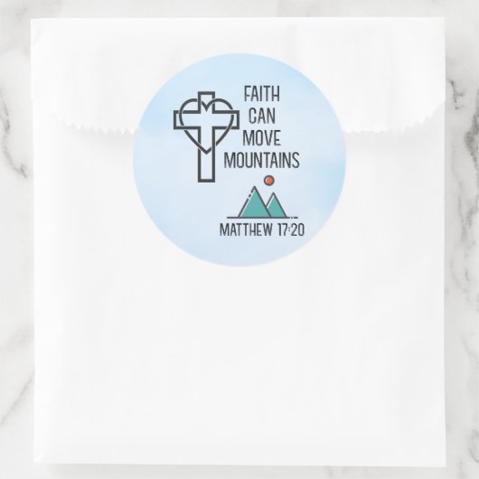 信仰は山を移動することができるキリスト教聖書的引用文 ラウンドシール (バッグ)