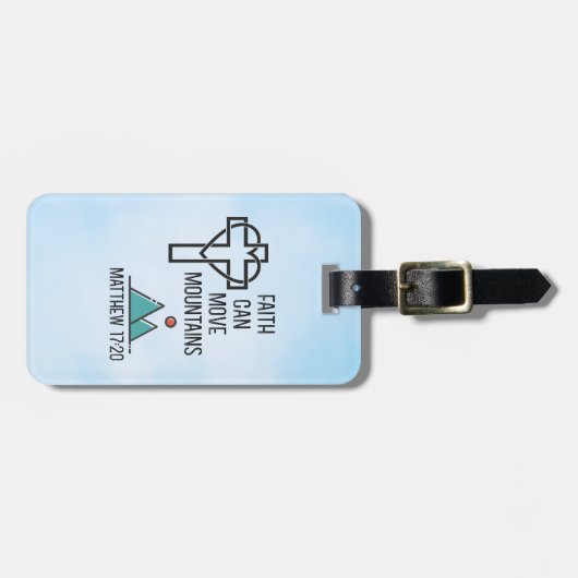 信仰は山を移動することができるキリスト教聖書的引用文 ラゲッジタグ (正面横)