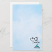 信仰は山を移動することができるキリスト教聖書的引用文 便箋 (正面/裏面)