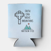 信仰は山を移動することができるキリスト教聖書的引用文 缶クーラー (正面)