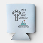 信仰は山を移動することができるキリスト教聖書的引用文 缶クーラー (裏面)
